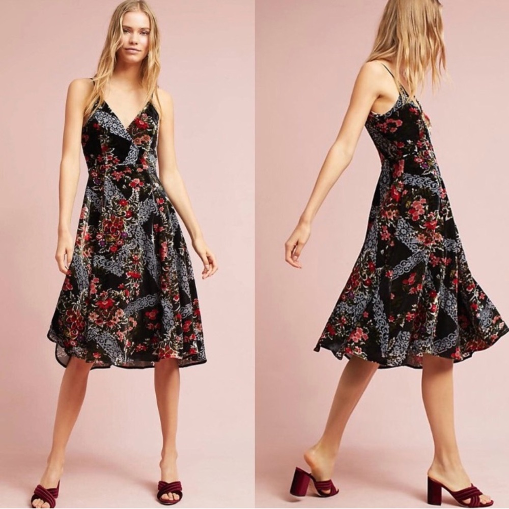 Floral Burnout Slip Dress Eri + Ali for Anthropology